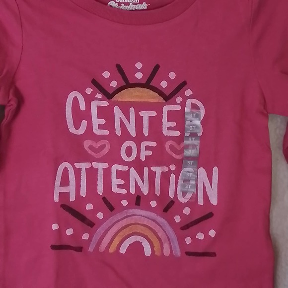 Oshkosh Long Sleeve Cotton Tee Girl's Size 3T in Pink w/ Graphic Design - Picture 4 of 10